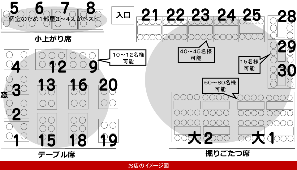 食道園 店内見取り図